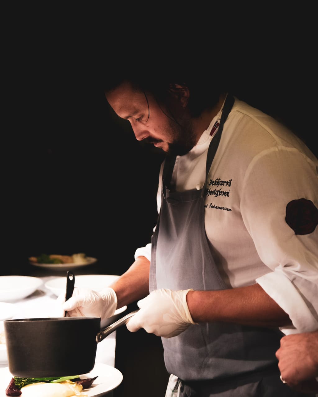 Chef cooking African fusion cuisine