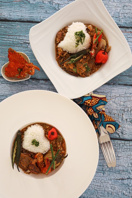 Couple of African dishes on a table